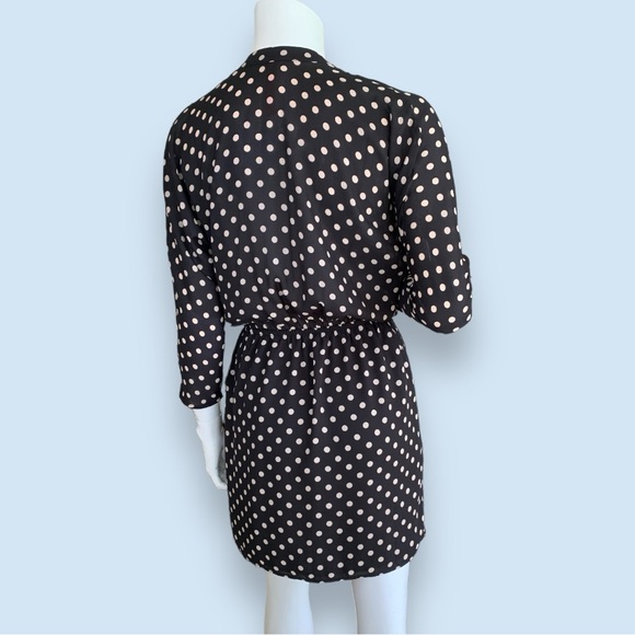 EIGHT SIXTY BLACK/WHITE POLKA DOT MINI DRESS. WOMEN’S SIZE X-SMALL/SMALL - Picture 2 of 7